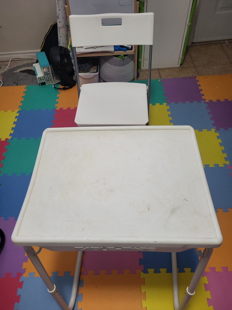 Used foldable study table and chair