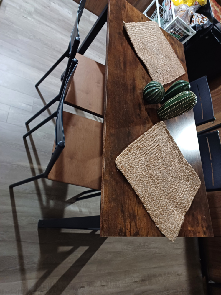 Wooden Table with Steel Frame and 4 chairs - photo 3