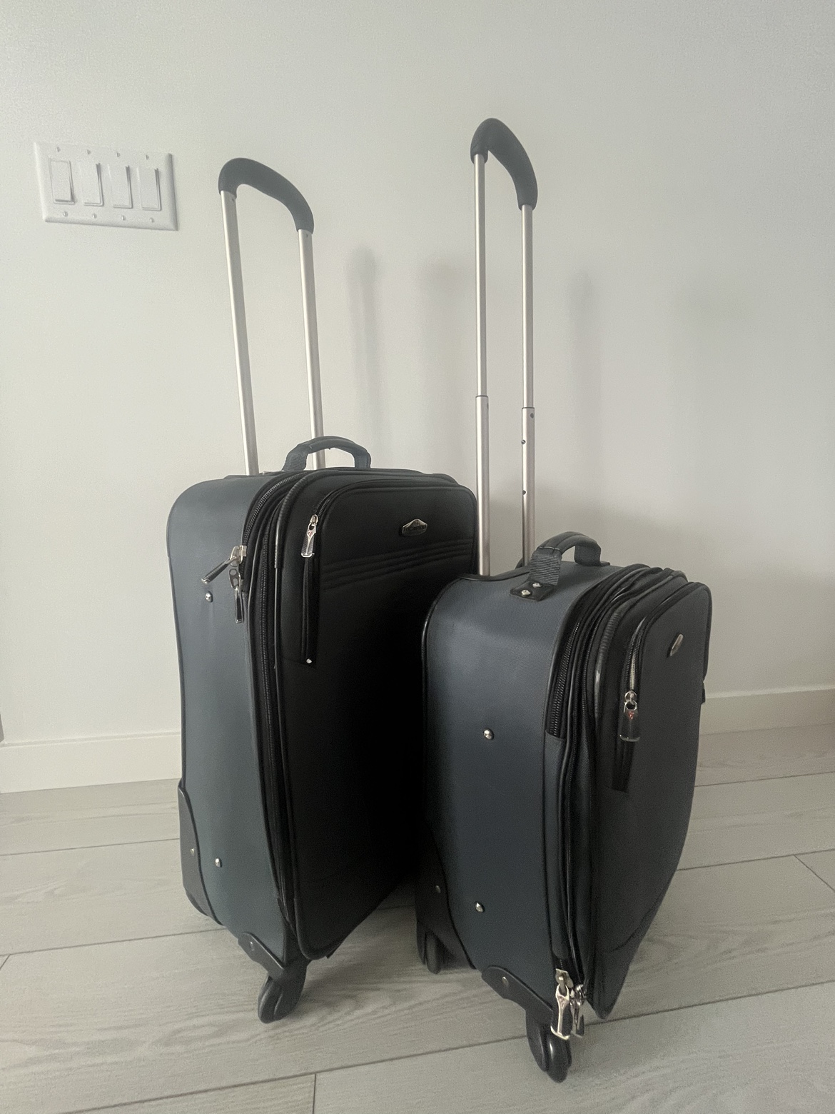 Suitcase and carry on luggage