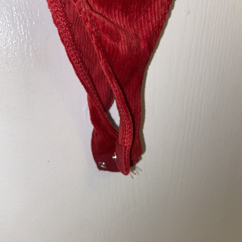 corduroy velvet red bodysuit size large image indicator(4)