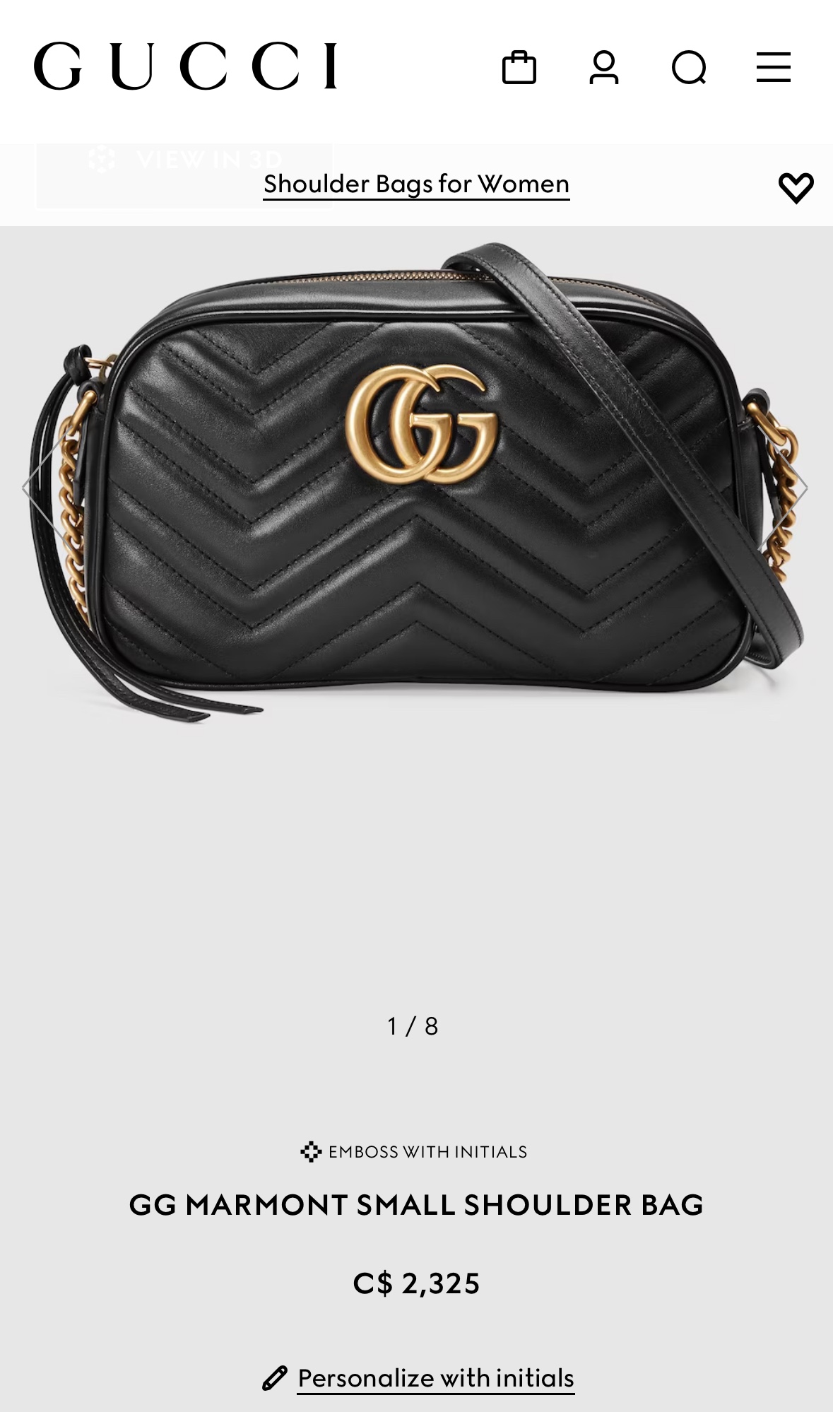 100% Authentic GUCCI GG MARMONT SMALL SHOULDER BAG image indicator(6)