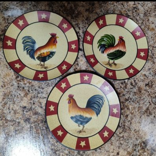 Decorative rooster plates