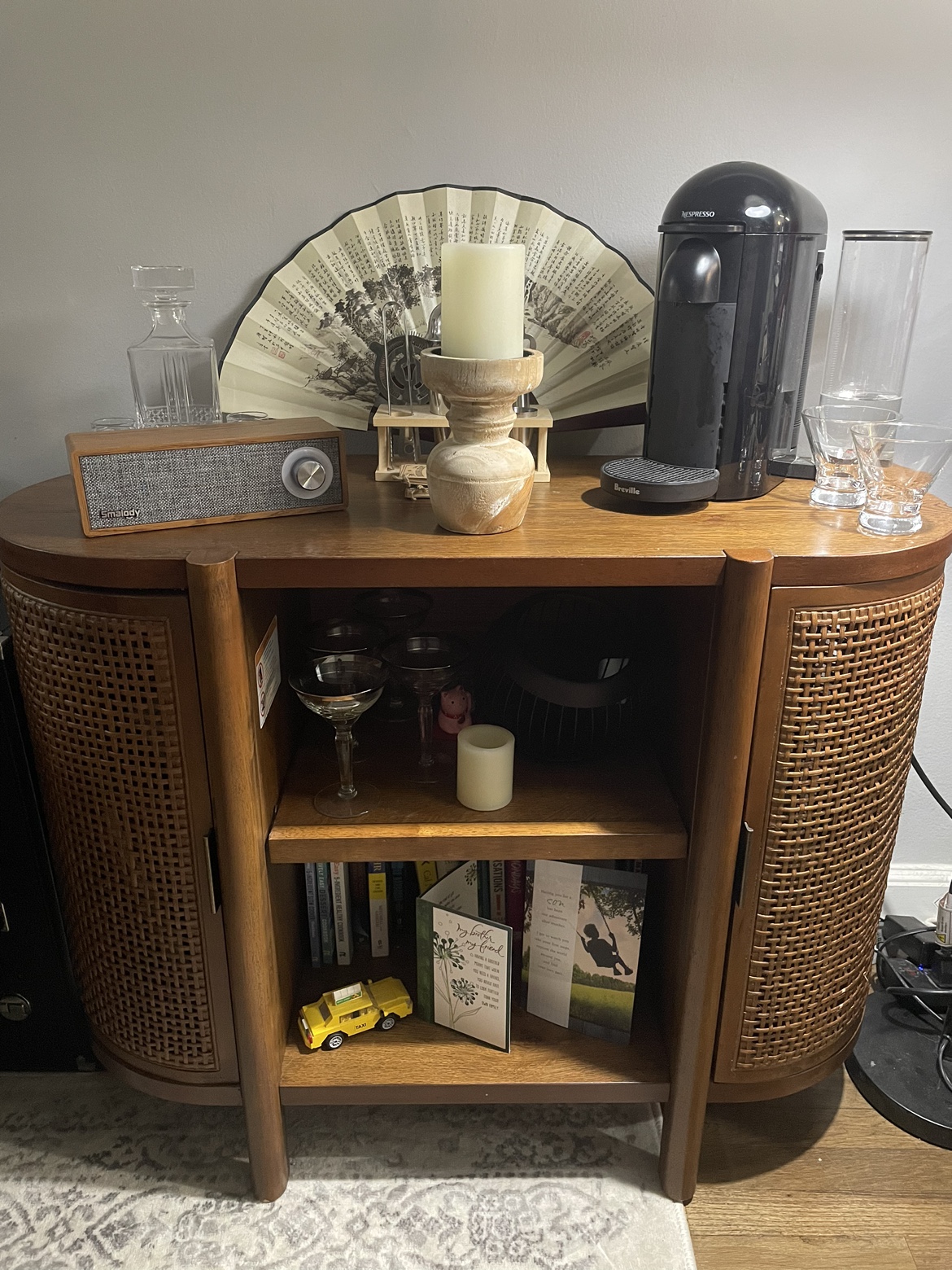 Bar Cart, wooden with storage thumbnail