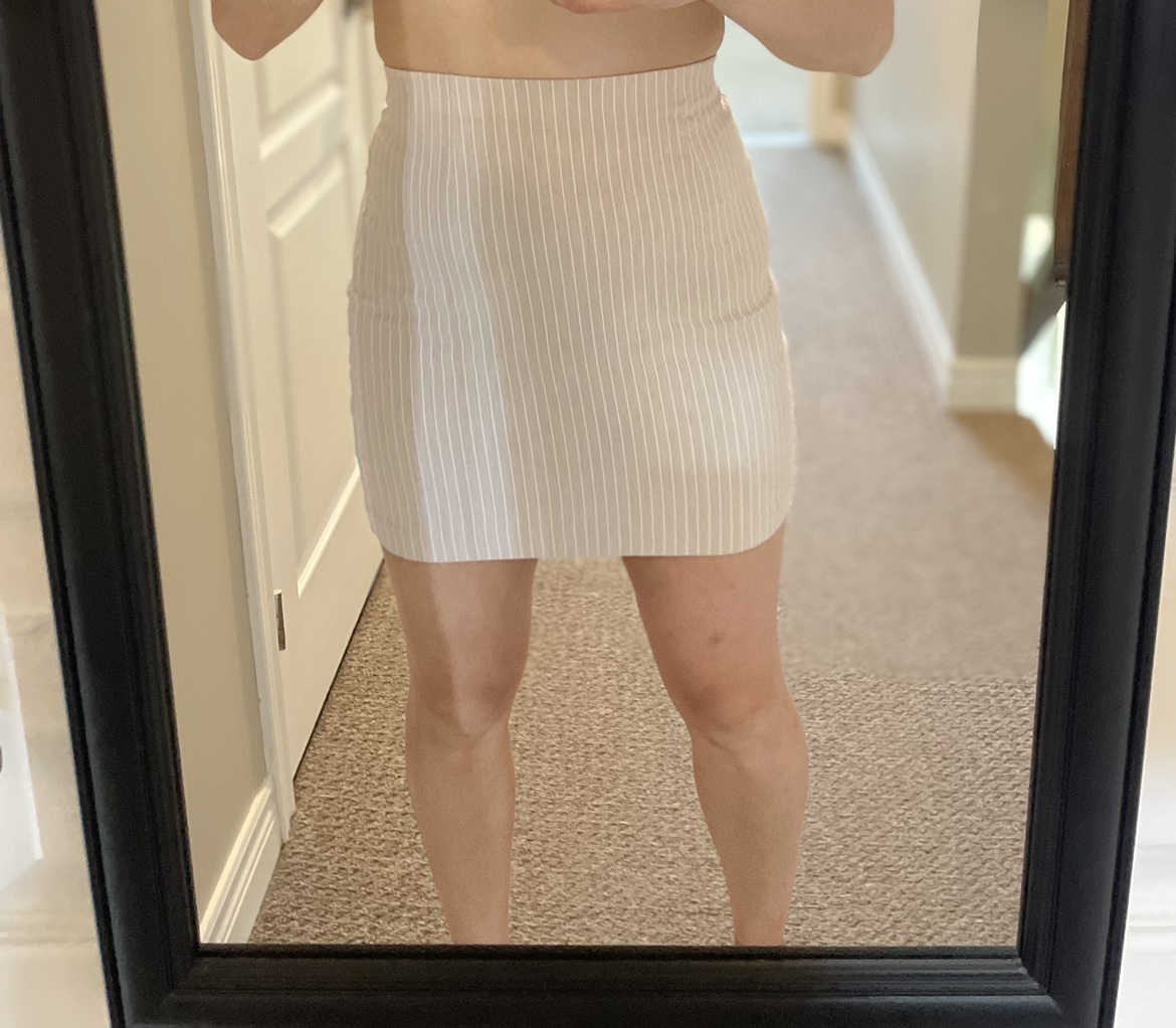Striped Beige Mini Skirt