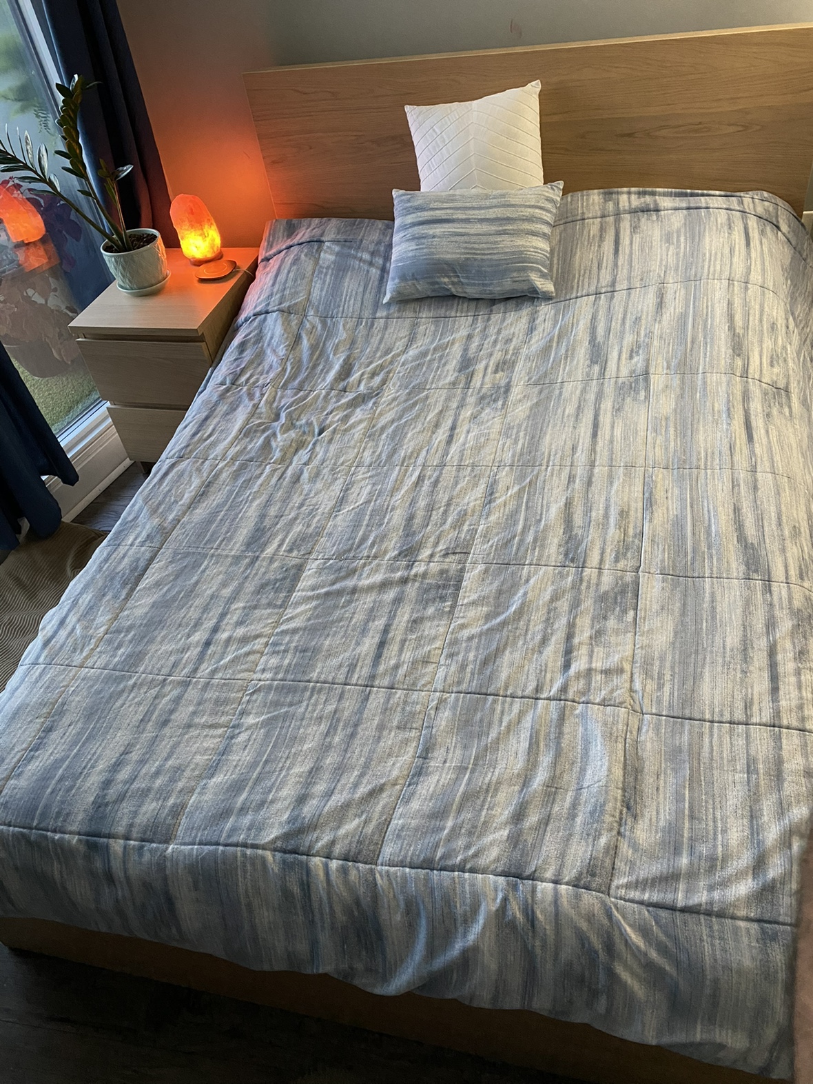Double bed, mattress and drawer