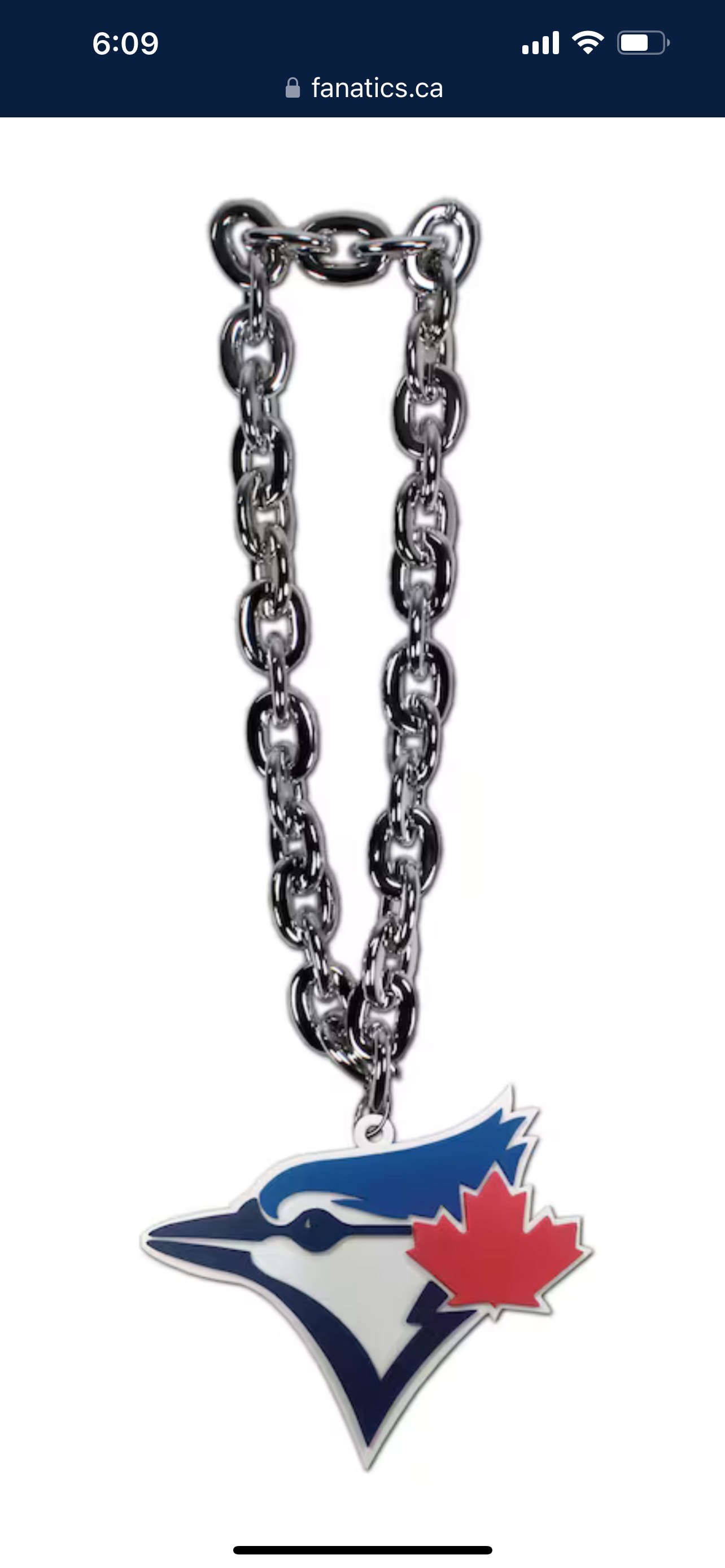New MLB Toronto Blue Jays Jumbo Big Fan Chain Necklace image indicator(4)