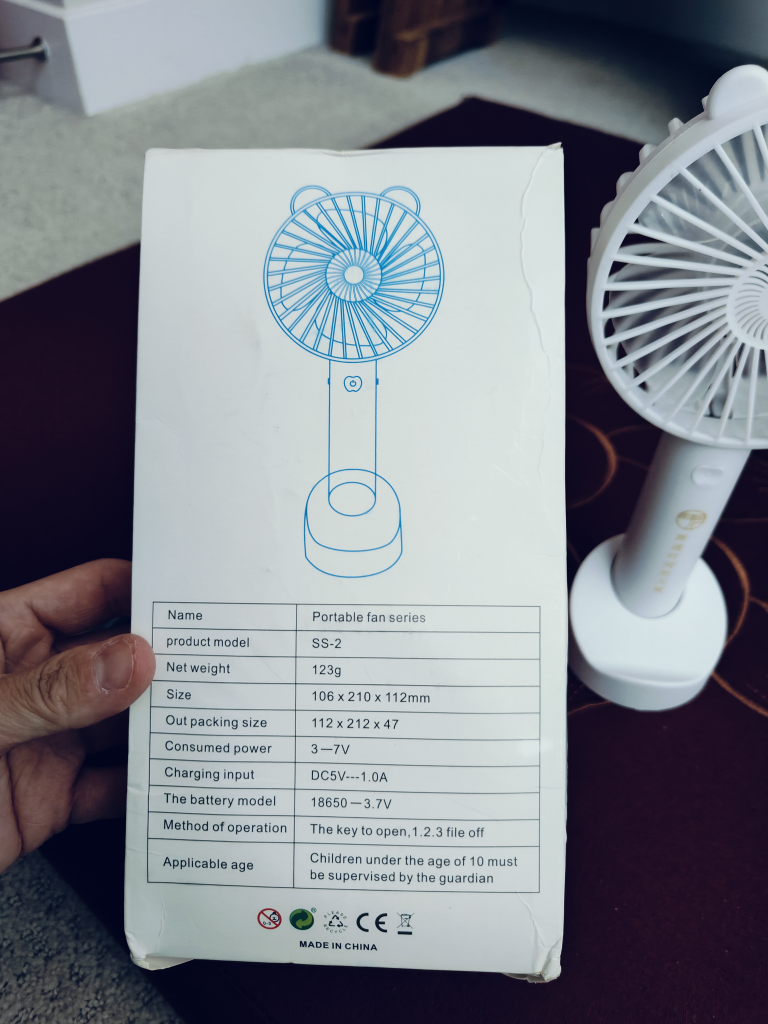 Brand New Portable Fan with USB Charge and Stand image indicator(5)