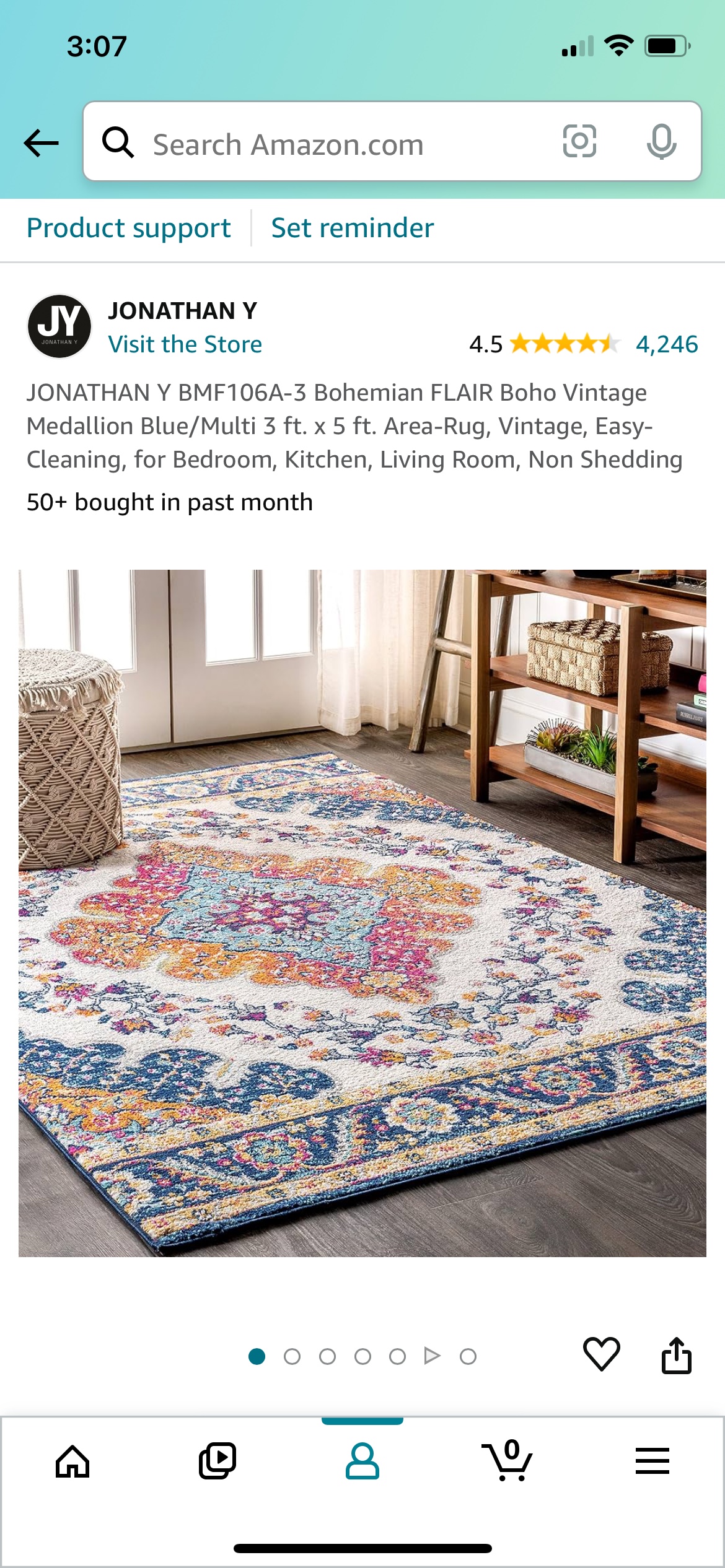 3x5 boho rug thumbnail
