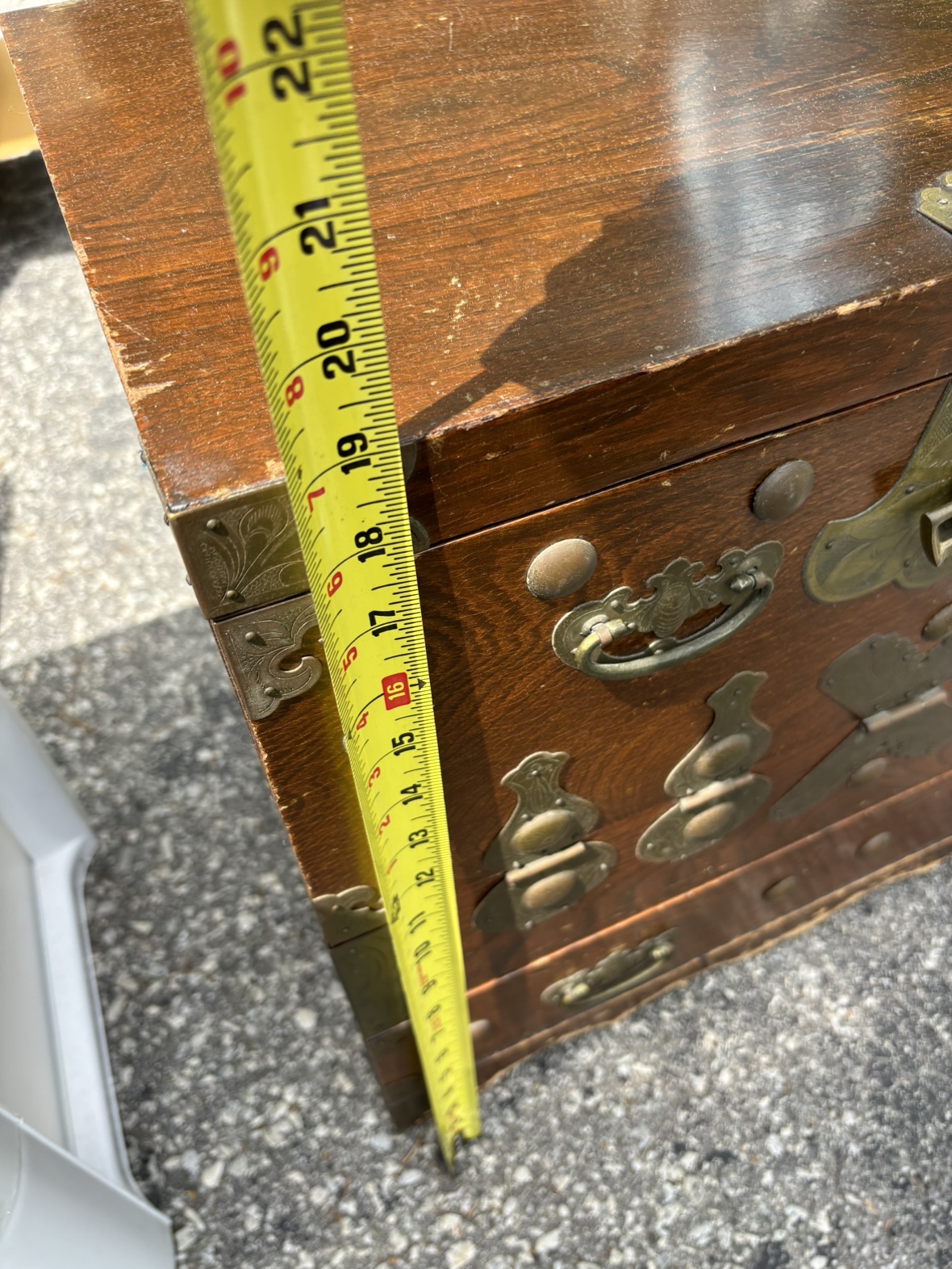 Oriental Furniture Korean Bandaji Antique Style Blanket Chest image indicator(6)