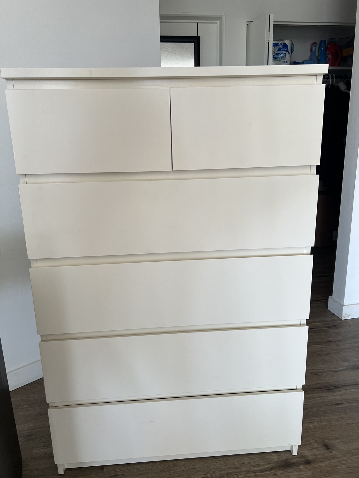 IKEA MALM 6 drawer chest white (80x123cm) thumbnail