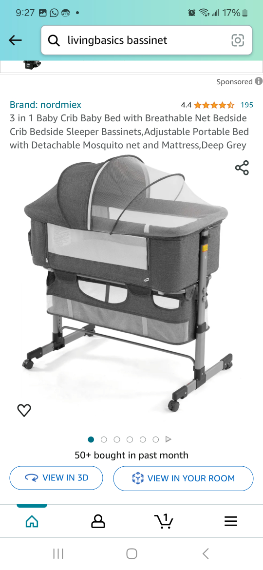 Baby Bassinet, 3 in 1 With Mosquito Nets - photo 2