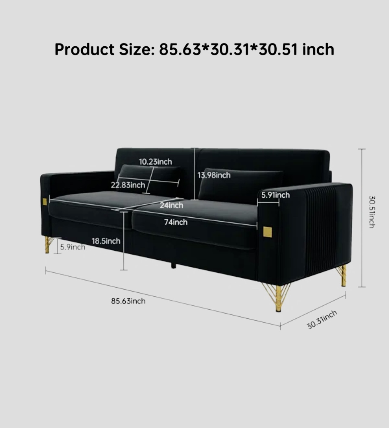 Velvet Sofa / Couch image indicator(6)