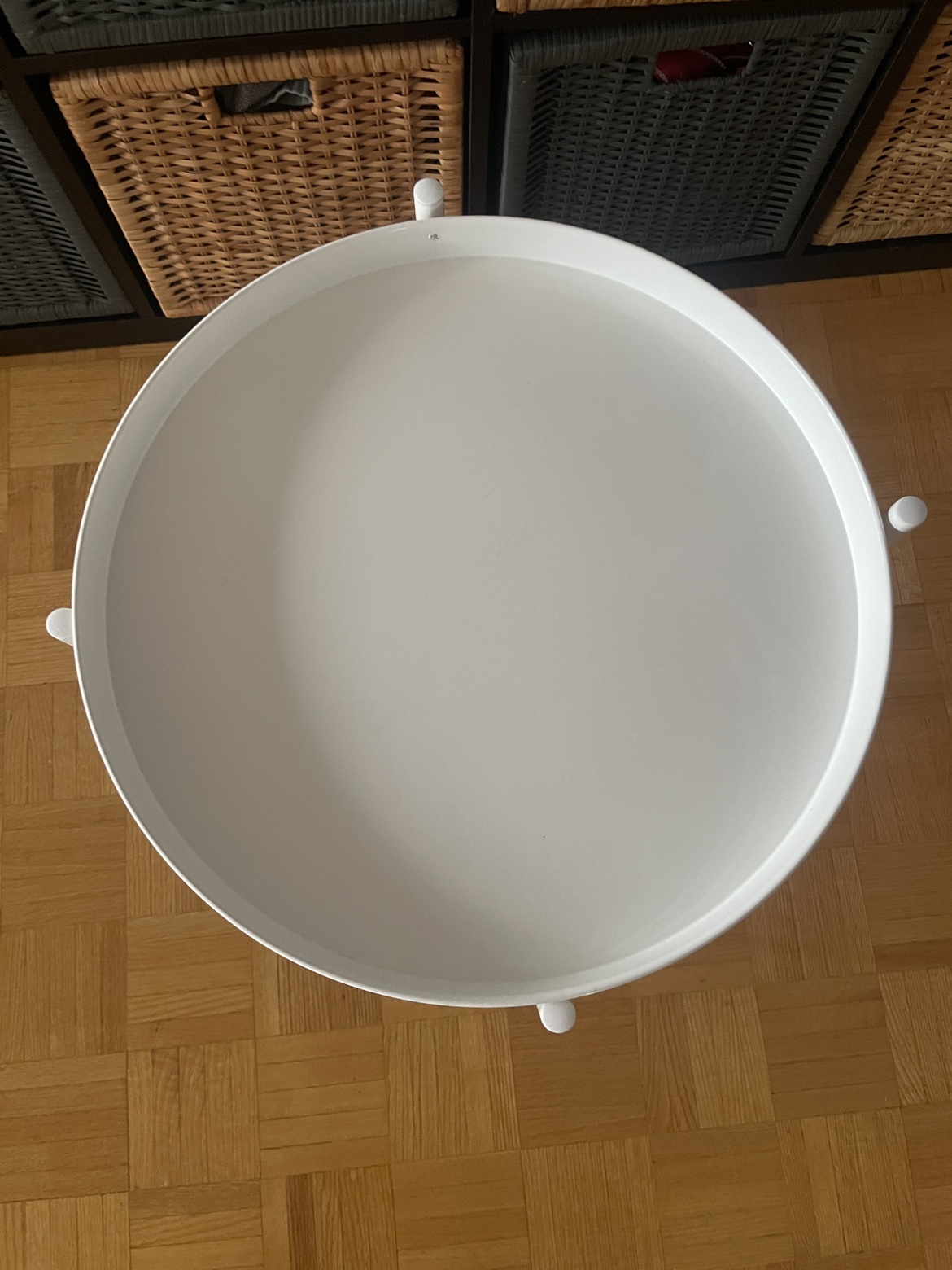 Tray table, round white metal IKEA GLADOM - photo 2