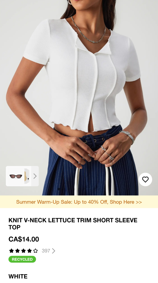 [Unsealed] Three Knit Vneck Trim Short Sleeve Top (XS) - photo 2