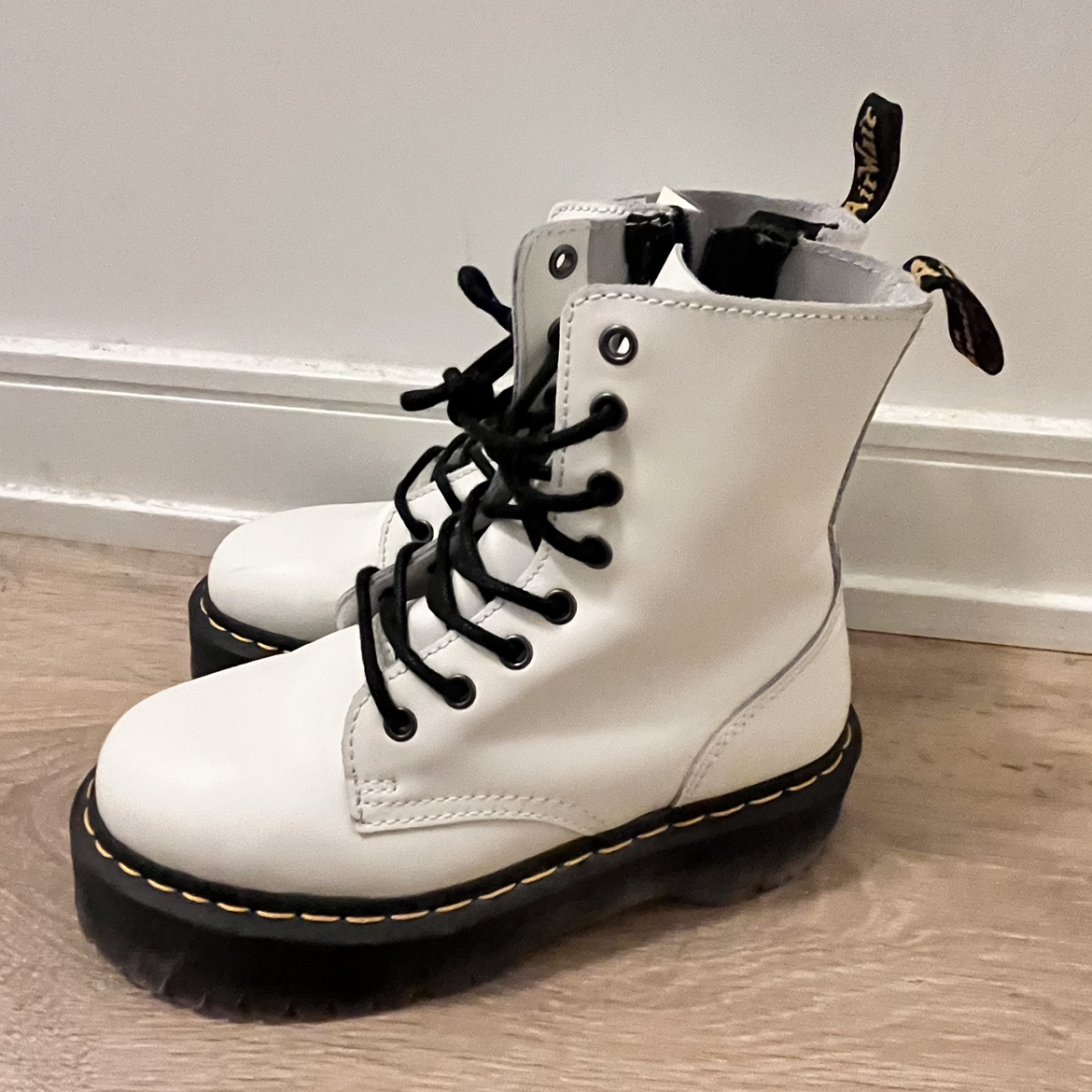 Dr Martins White Jadon Platform Boots