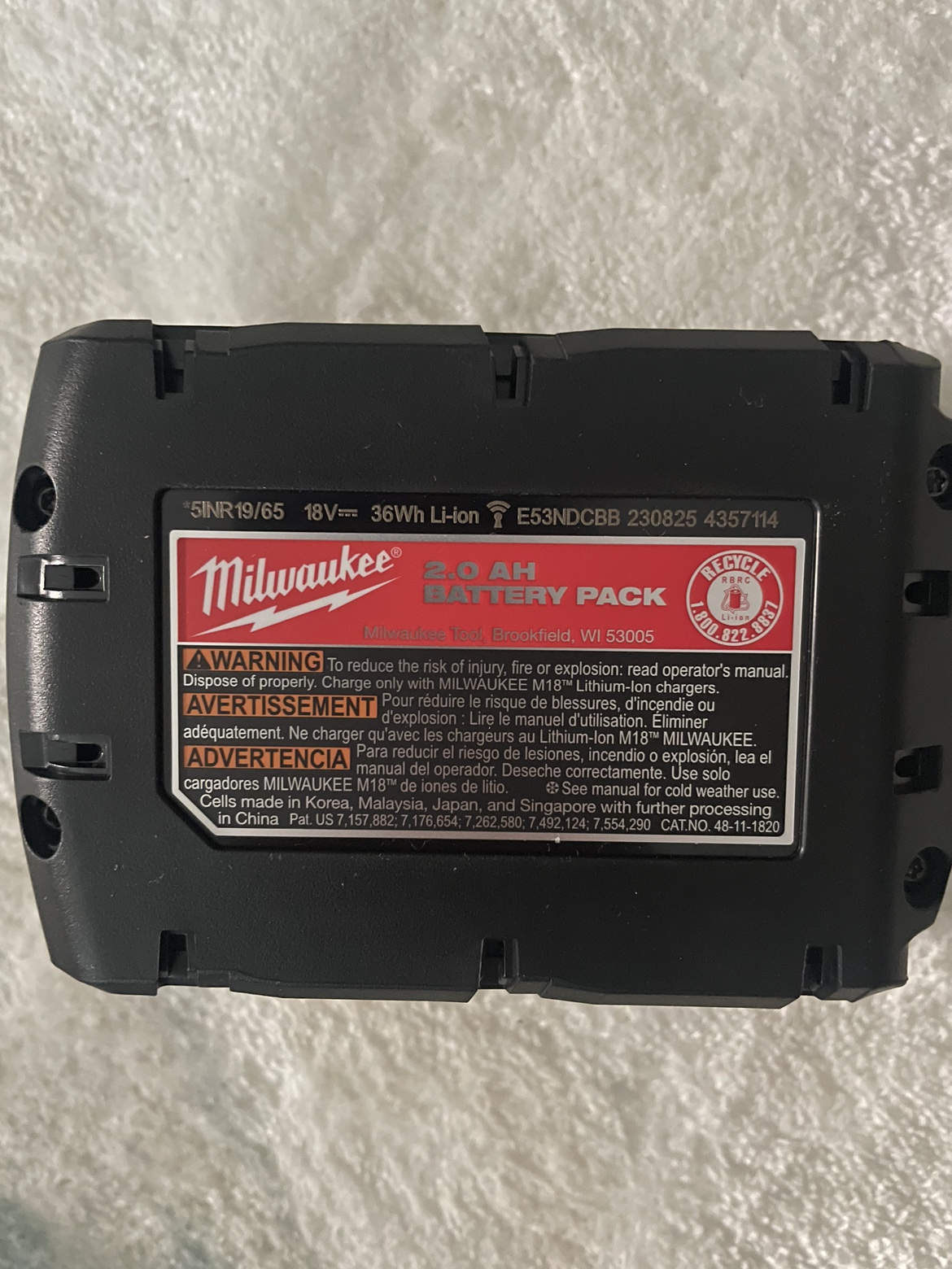Battery Milwaukee 2.0 M18 - photo 2