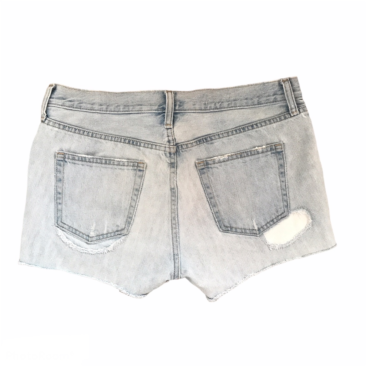 GAP Light-wash Mid-Rise Distressed Denim Jean Shorts Size 27 image indicator(3)