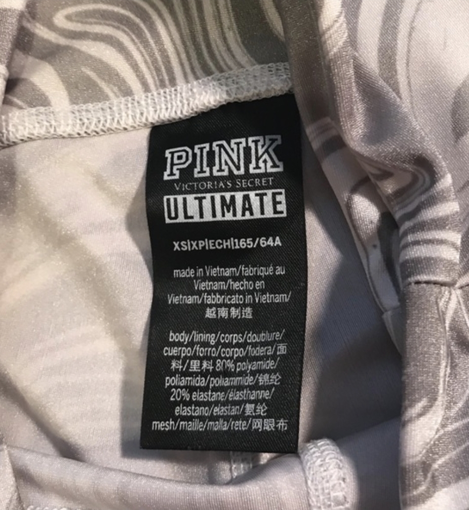 PINK Ultimate Leggings Mesh Marble White Gray Black - photo 2