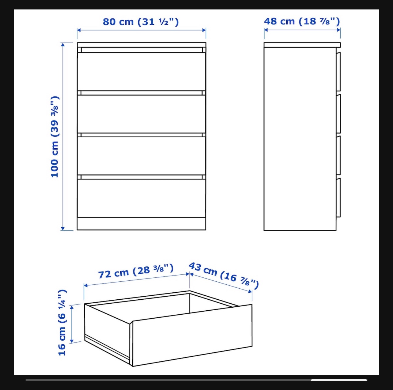 🔥Moving: MALM IKEA 4drawer dresser like new - photo 3