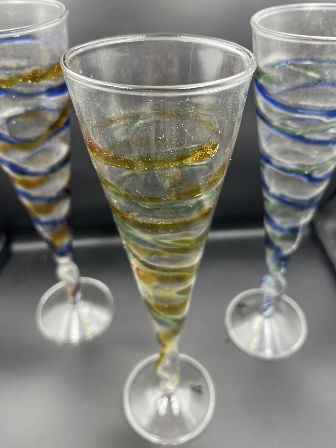 Abigails| Tall champagne cocktail flute glasses set of 3 - photo 3