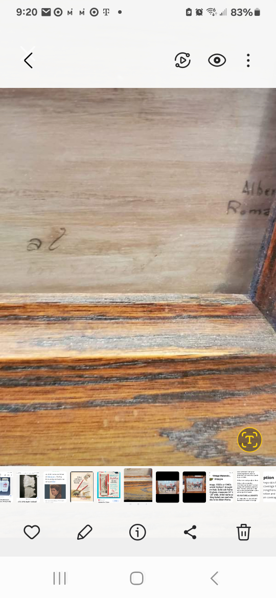 Vintage Watercolor Painting, Sicilian Horse & Cart image indicator(4)