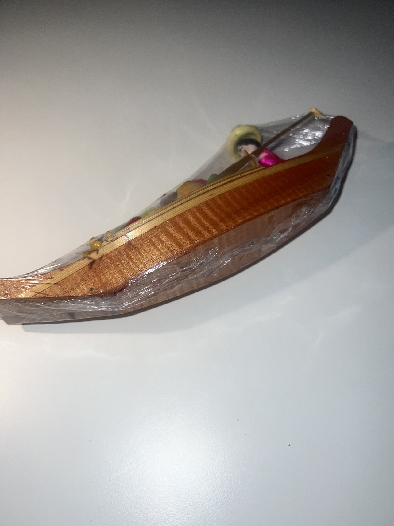 Handmade wooden art boat decoration piece - photo 4