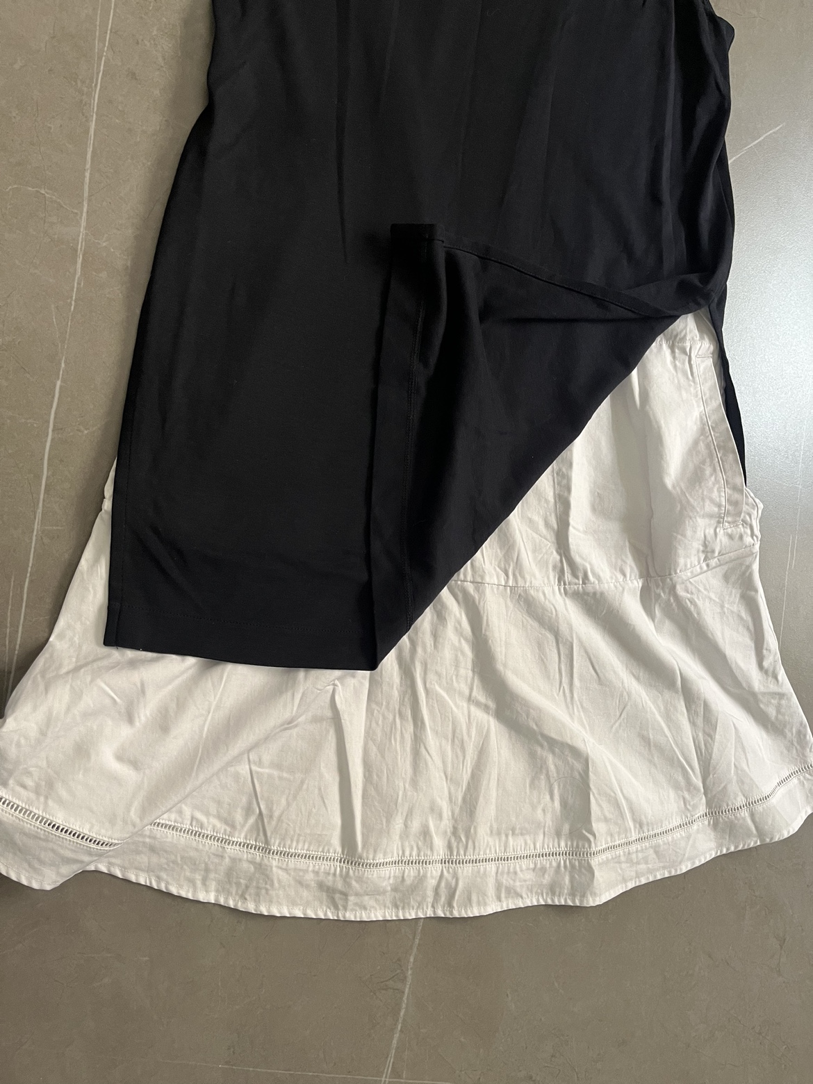 Navy and white cotton elegant dress image indicator(3)