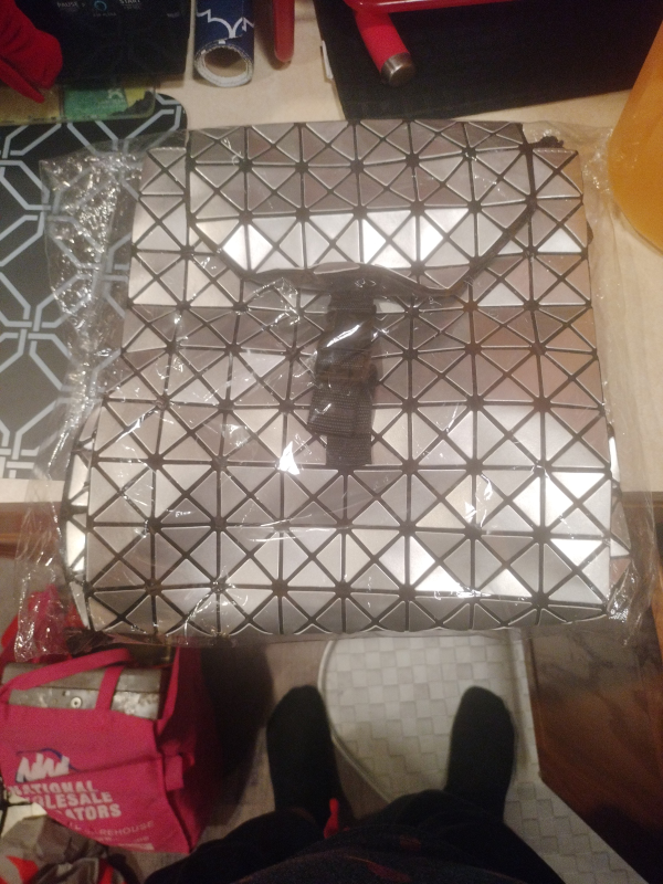 Metallic Studded Geometric Backpack Glam Utility Adjustable - photo 4