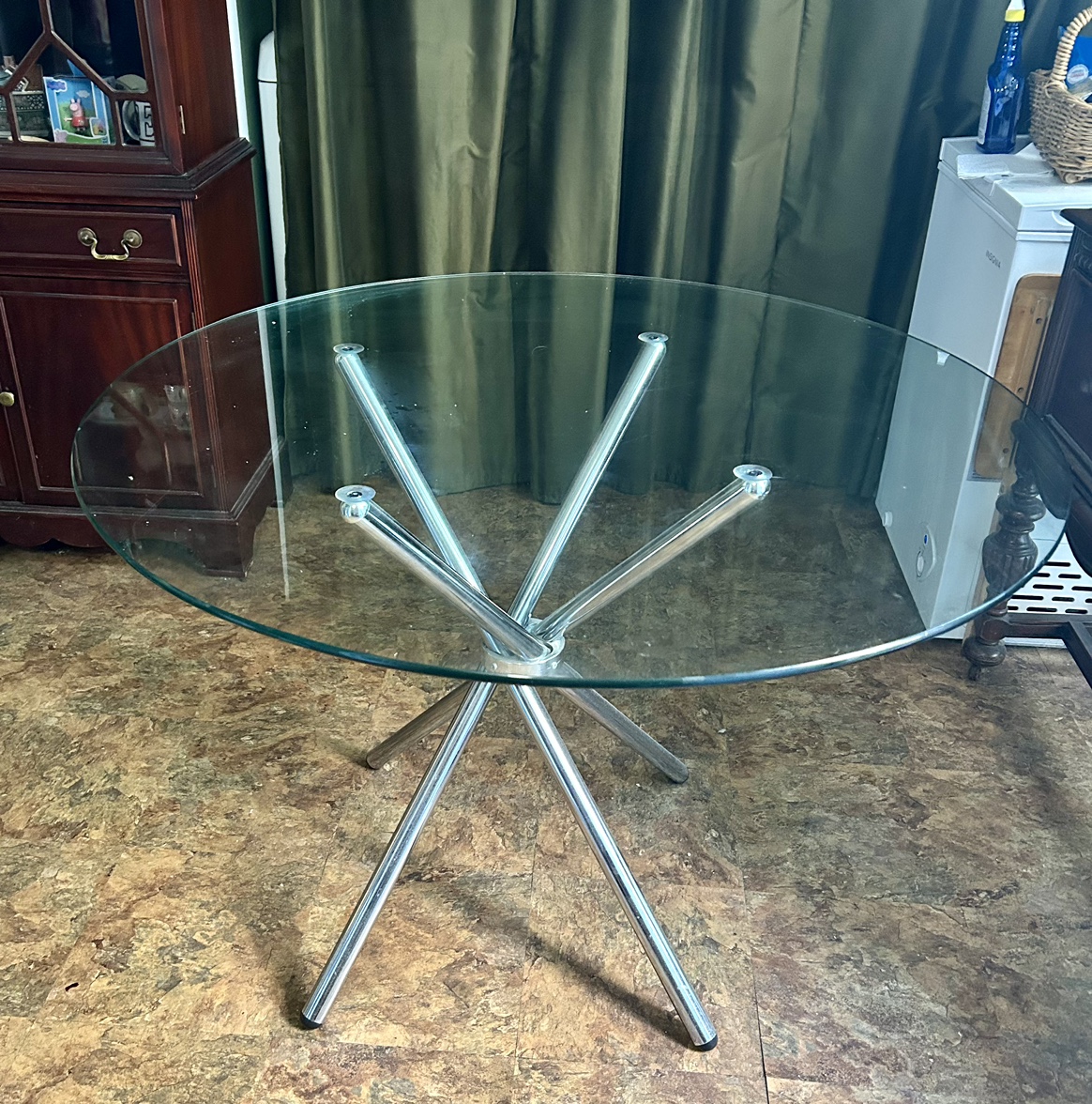 Glass topped table $50 or best offer thumbnail