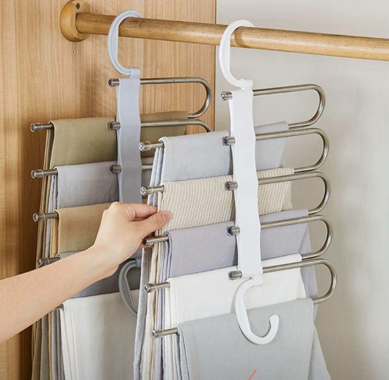 Foldable rack for pants x2