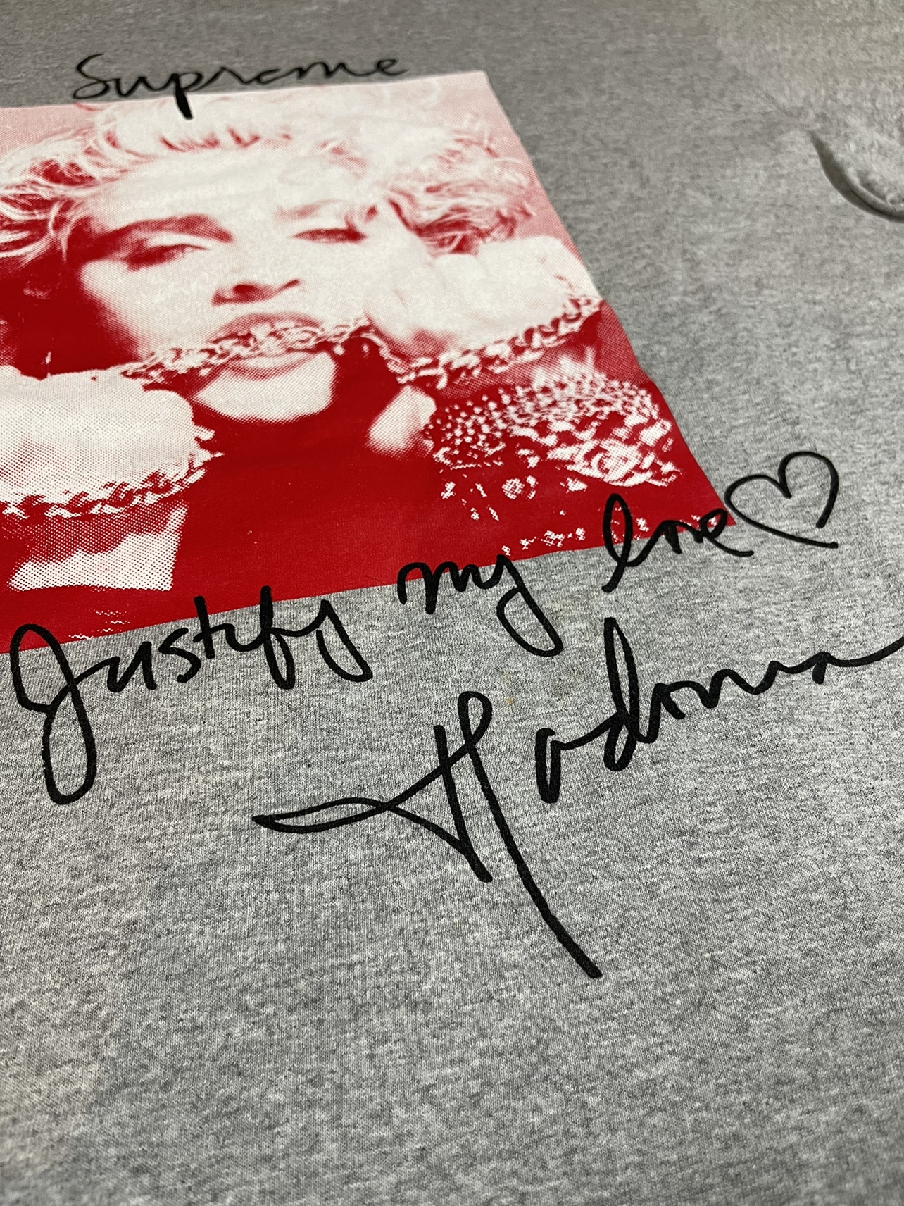 2018FW Supreme Madonna Tee T-Shirt Heather Grey image indicator(3)