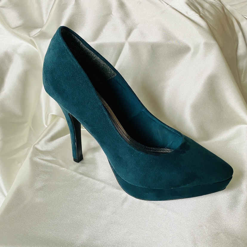 H&M Faux Suede Stiletto Pumps - Teal - photo 3