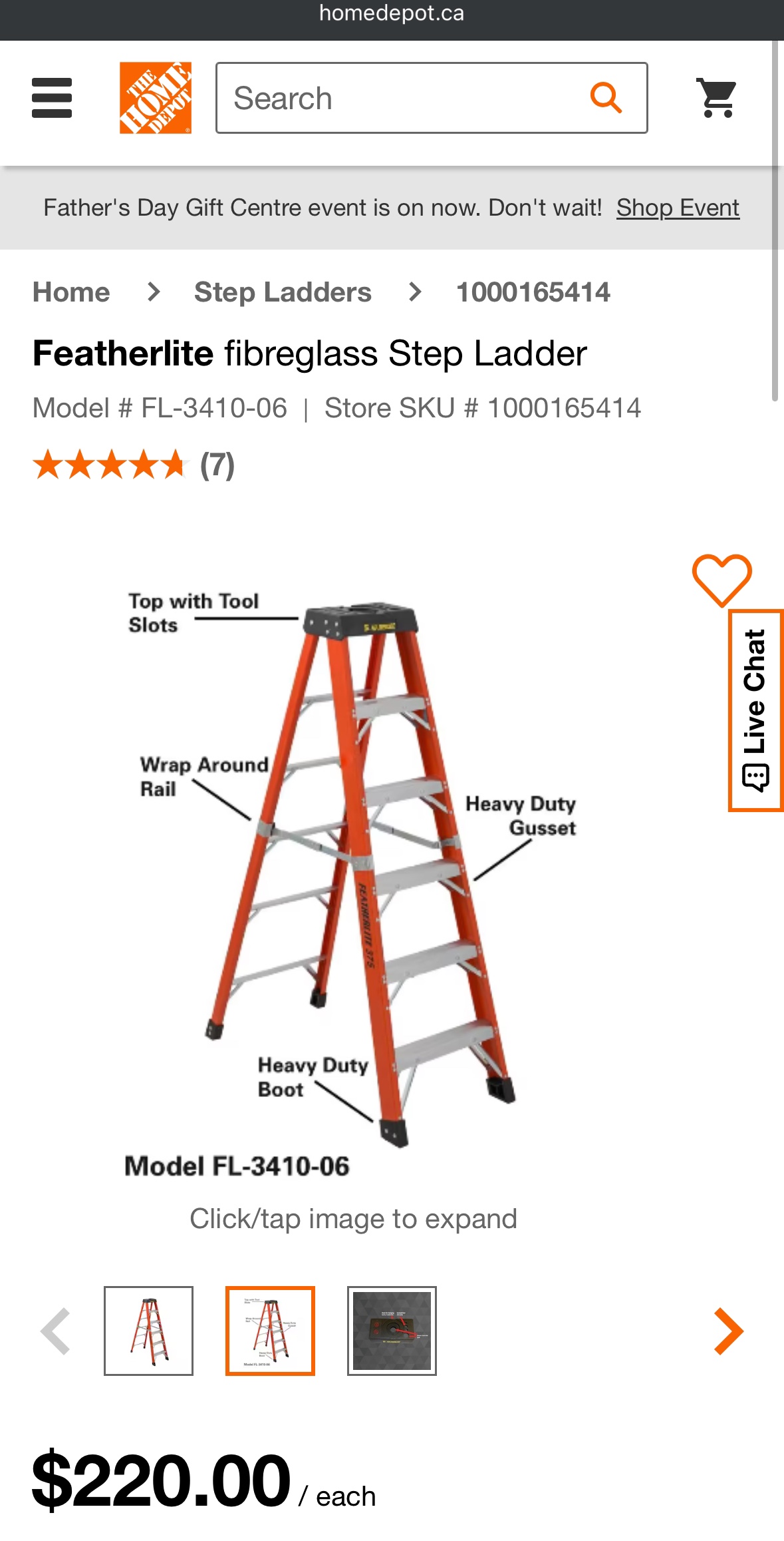 Featherlite 6ft. step ladder thumbnail