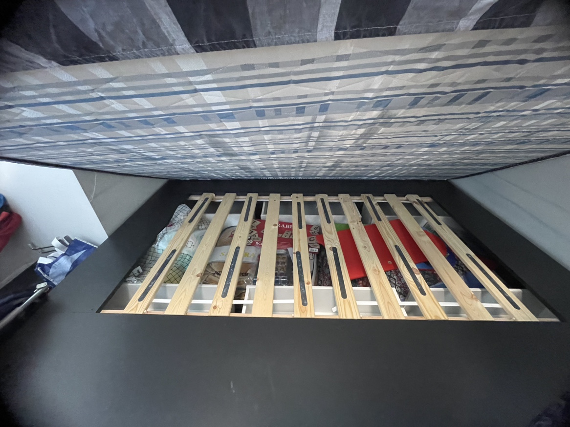 Queen bed frame and mattress