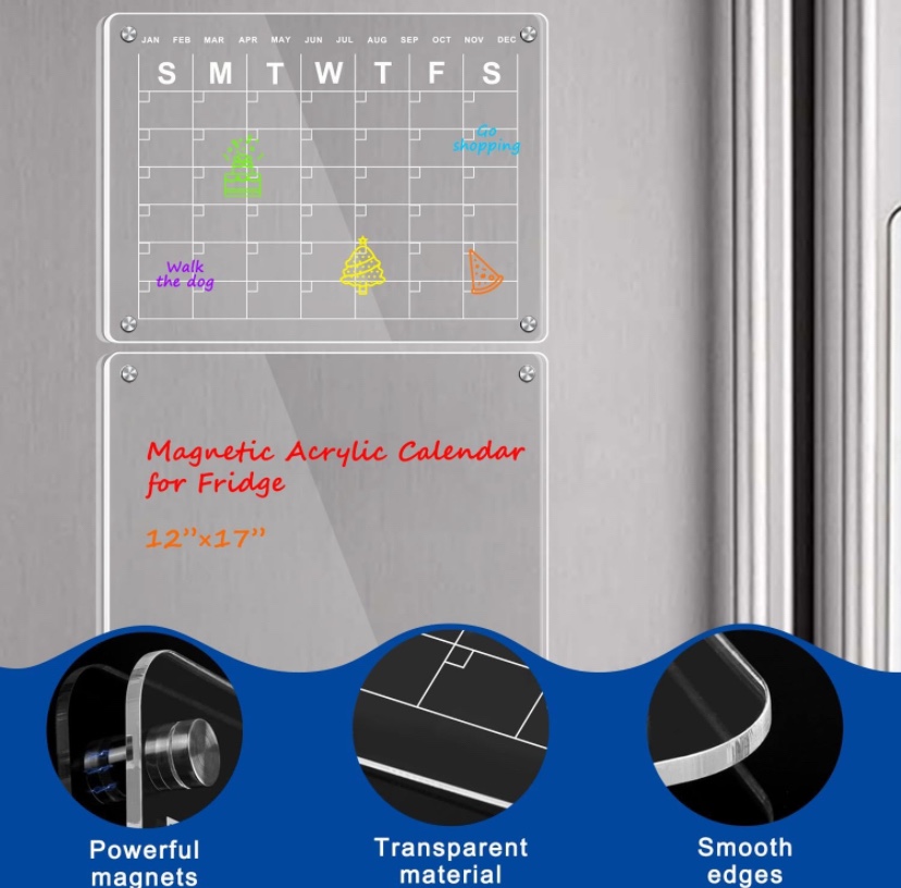Magnetic Acrylic Calendar for Fridge image indicator(3)