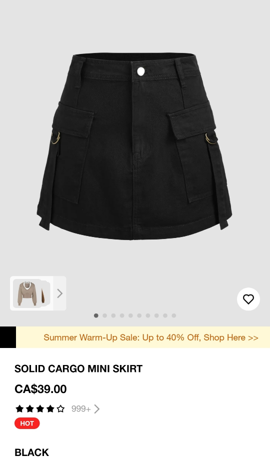 [Unsealed] Black Cargo Mini Skirt (S) - photo 2