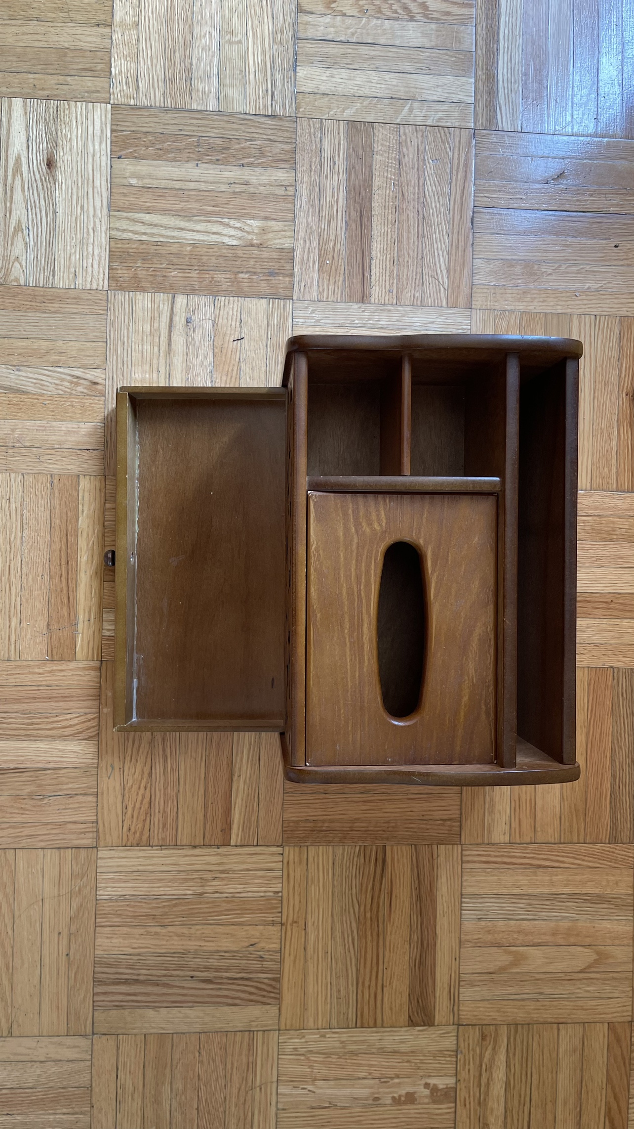 Wood tissue box with storage - photo 5
