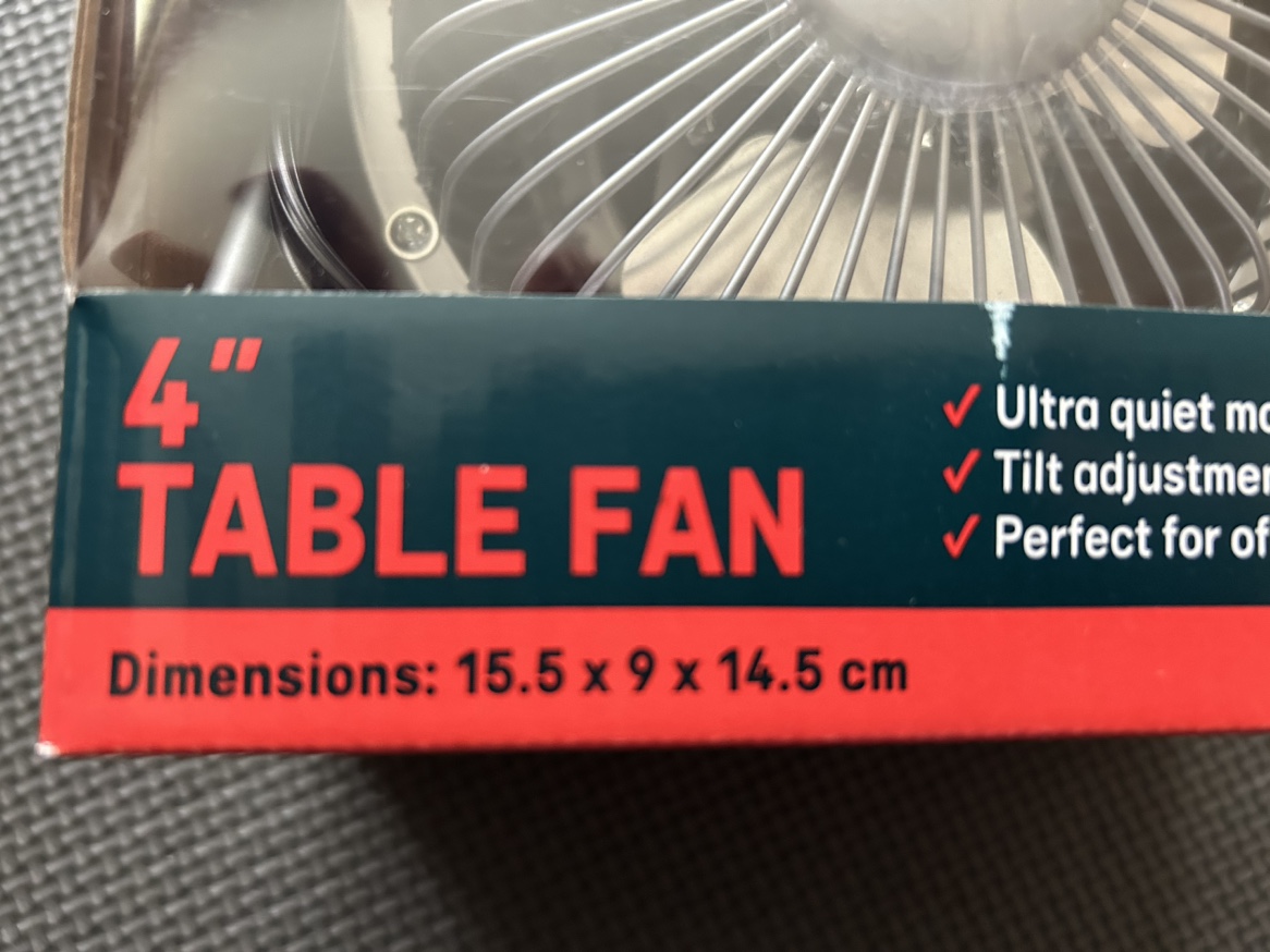 4” Table Fan - Ultra quiet - tilt adjustment - photo 3