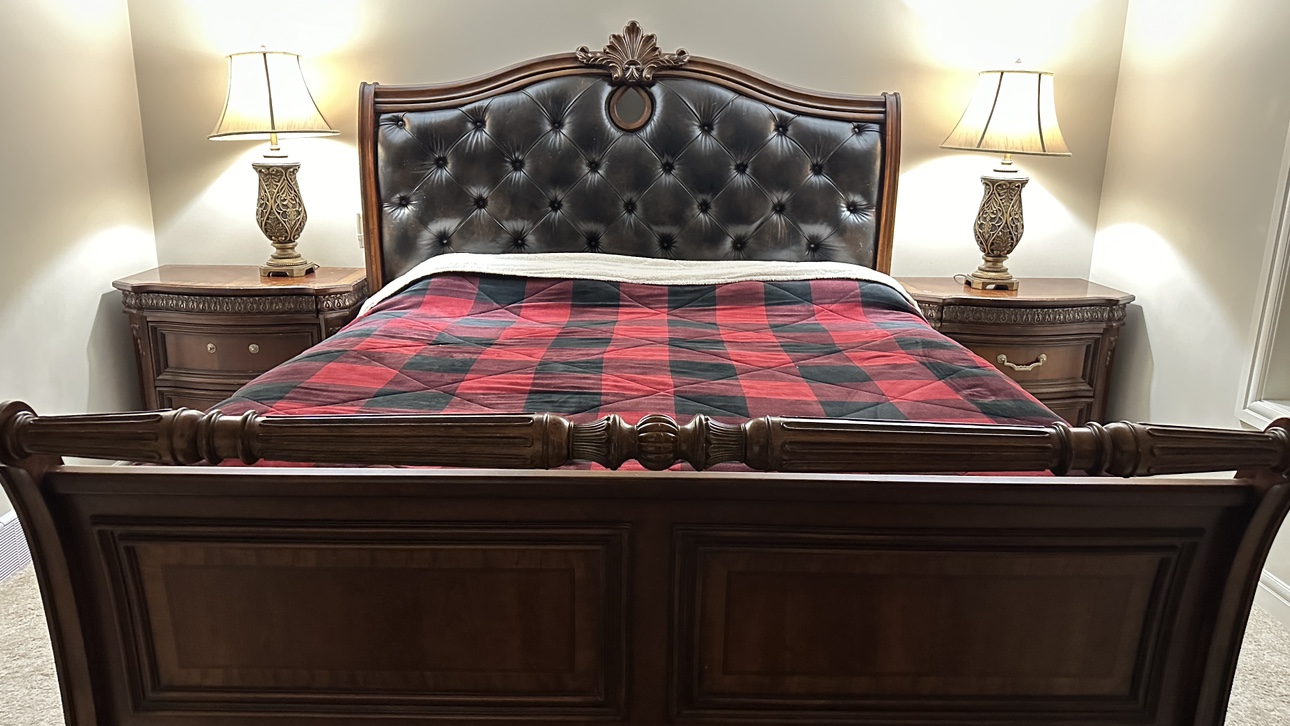 King size solid wood high quality bed set - photo 3