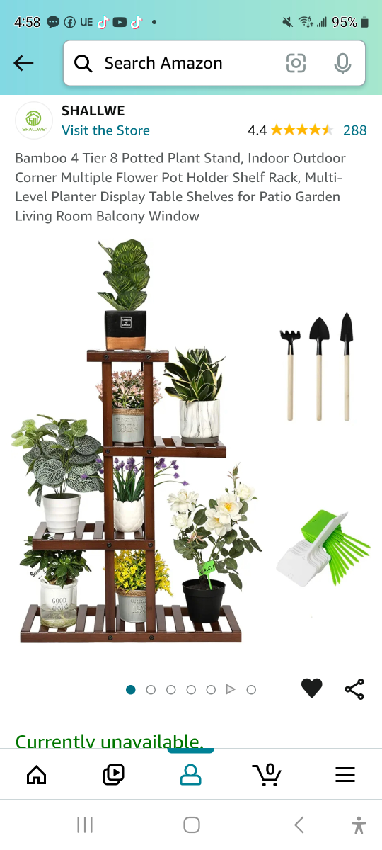 Brand new Bamboo 4 Tier 8 Potted Plant Stand .