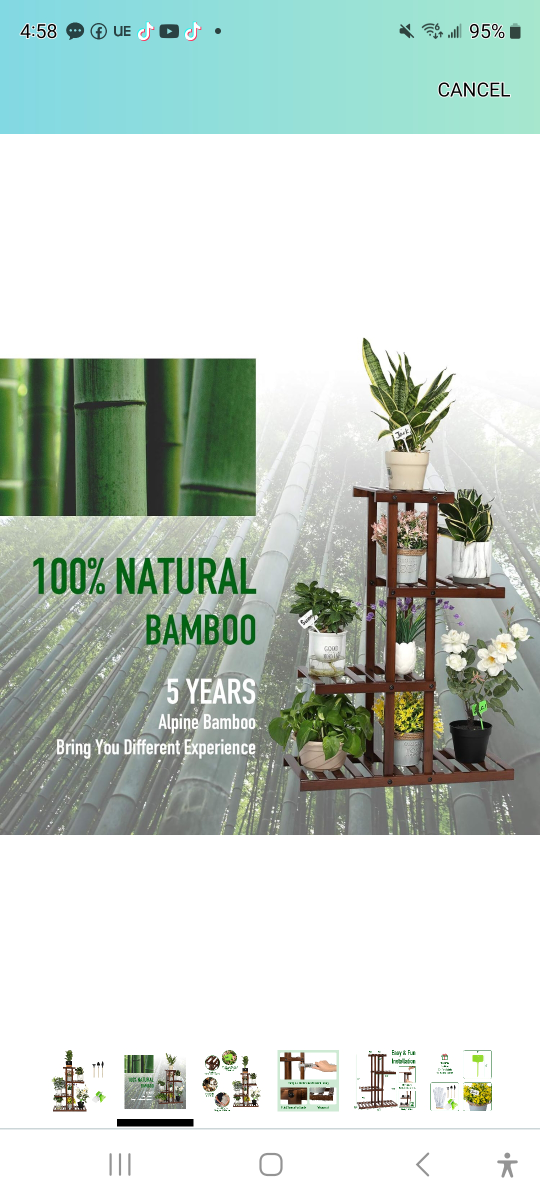 Brand new Bamboo 4 Tier 8 Potted Plant Stand . - photo 2