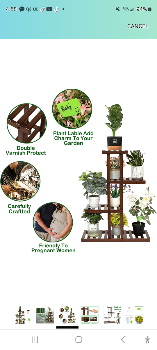 Brand new Bamboo 4 Tier 8 Potted Plant Stand . - photo 3