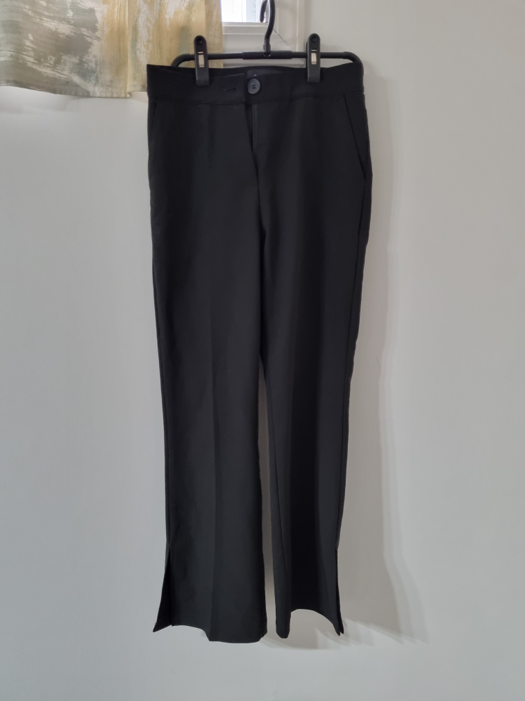 Stretchy high-waisted slacks pants black