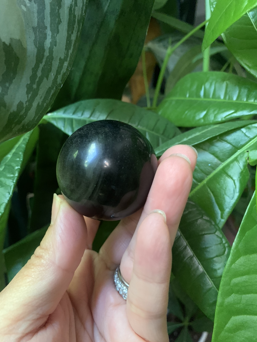 Gold obsidian sphere (a) | crystal image indicator(8)