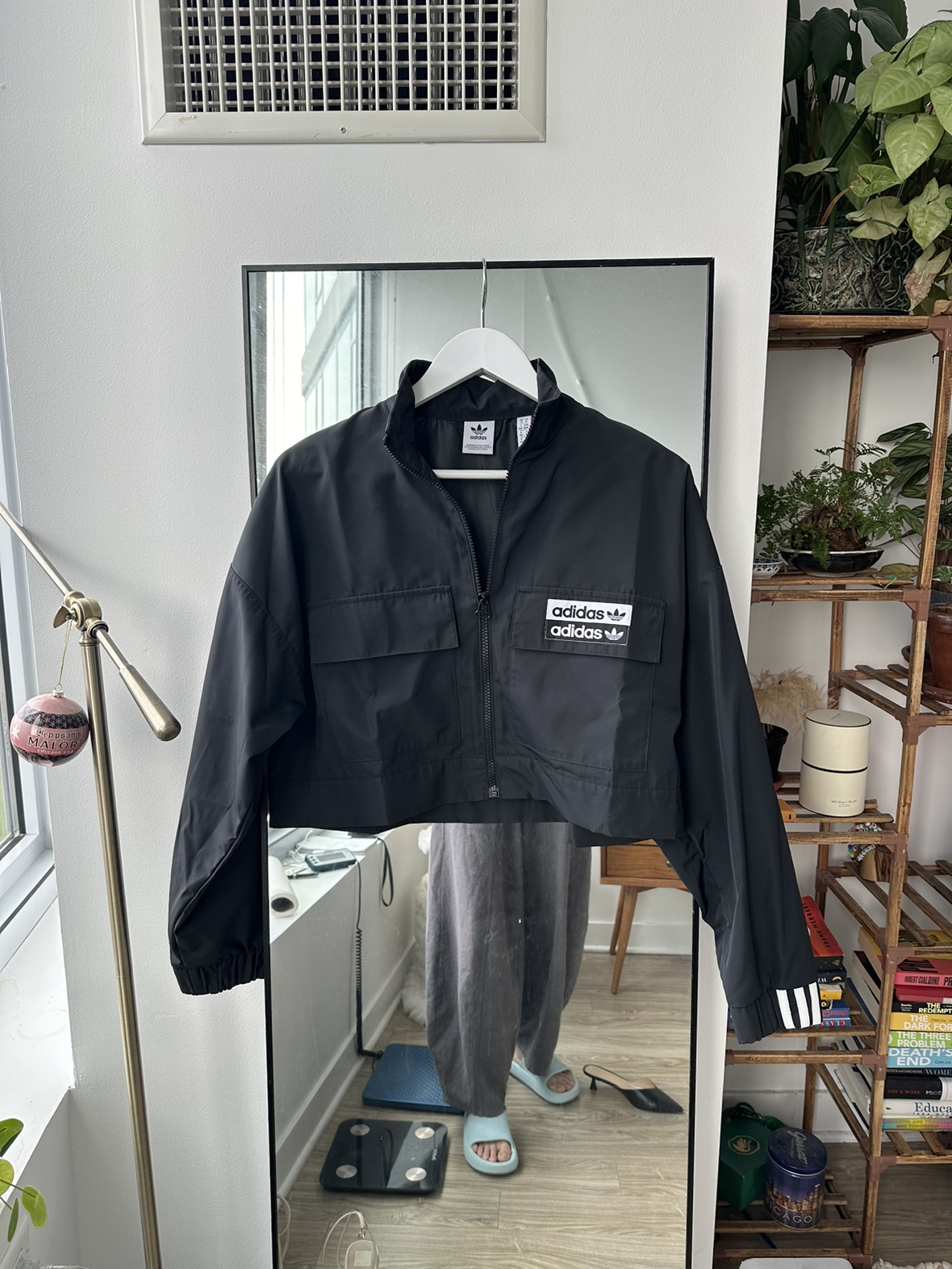 Black Adidas Cropped Boxy Jacket