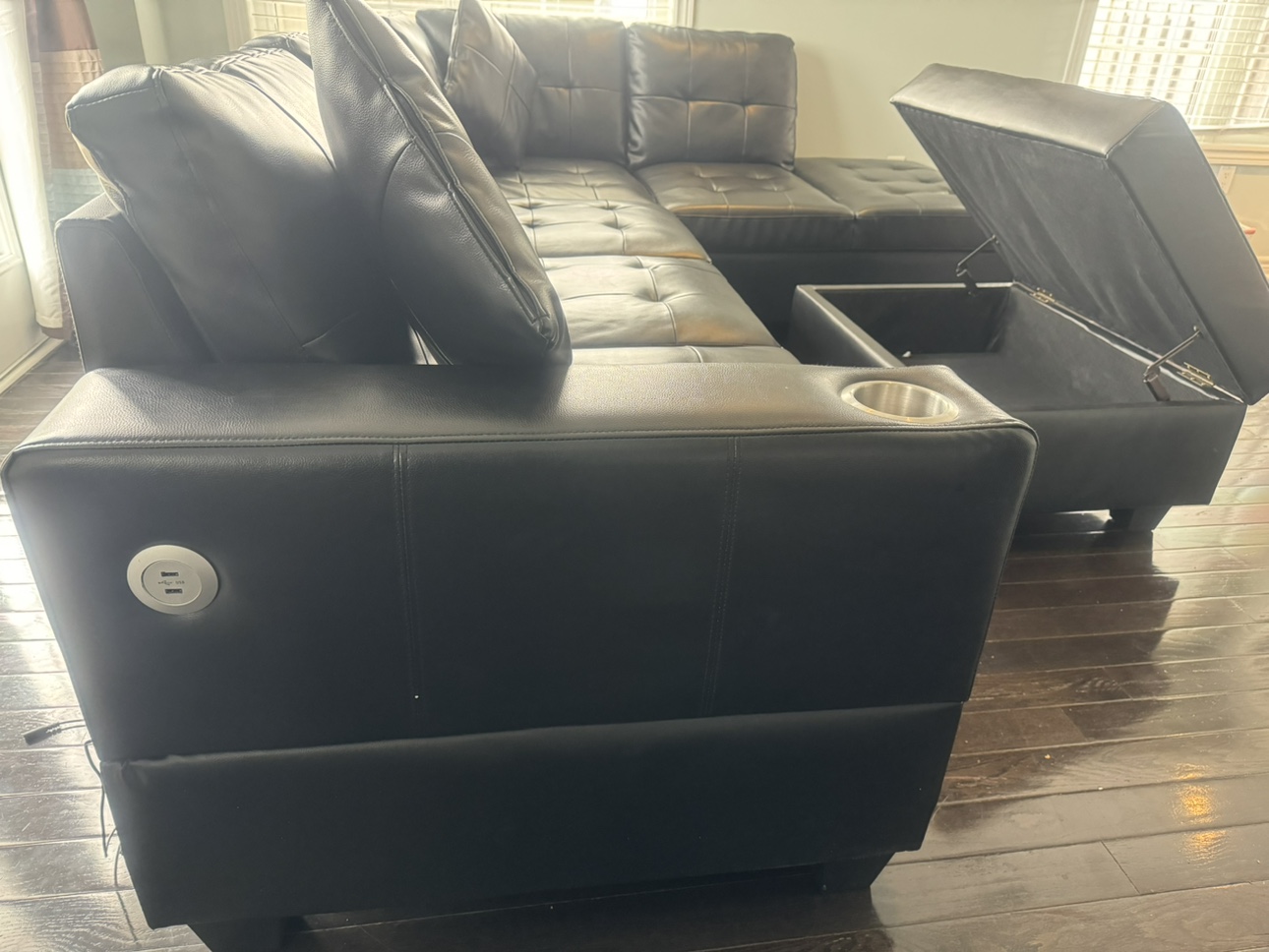 L shape sofa with ottoman - photo 2