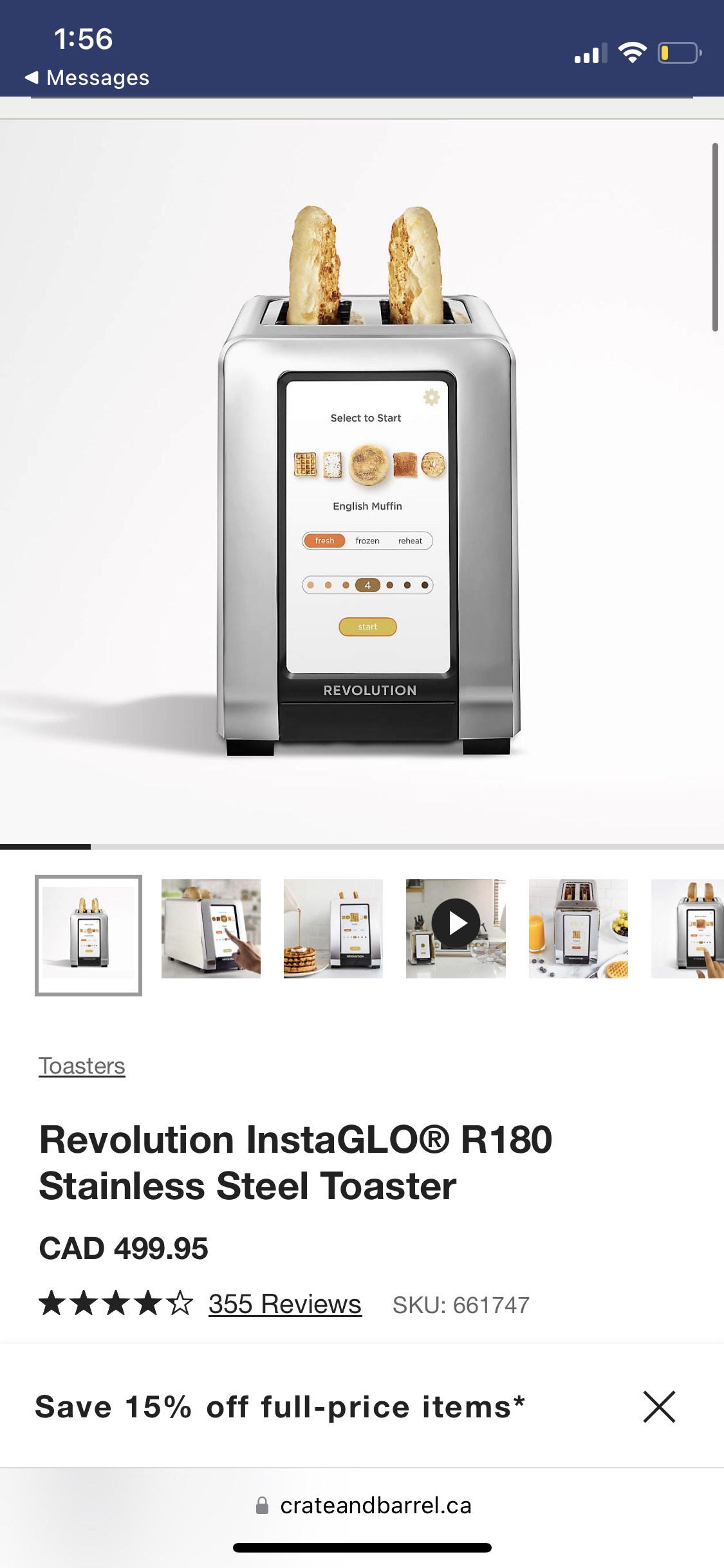 Revolution InstaGLO® R180 Stainless Steel Toaster - photo 5