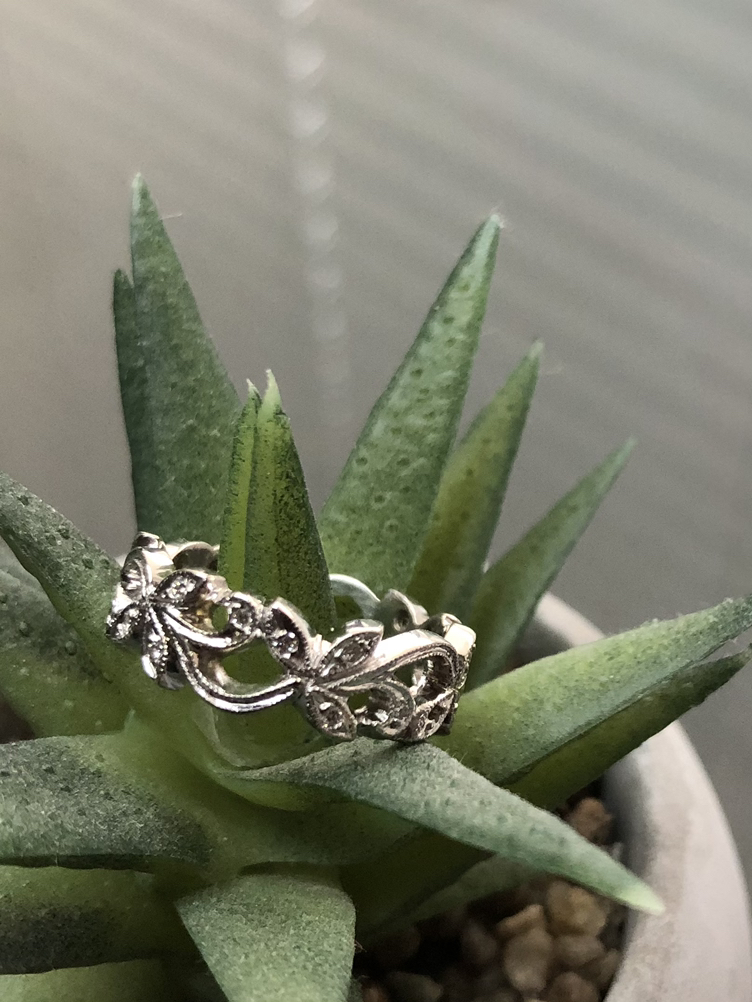 Custom hand crafted 14kt white gold band - photo 3