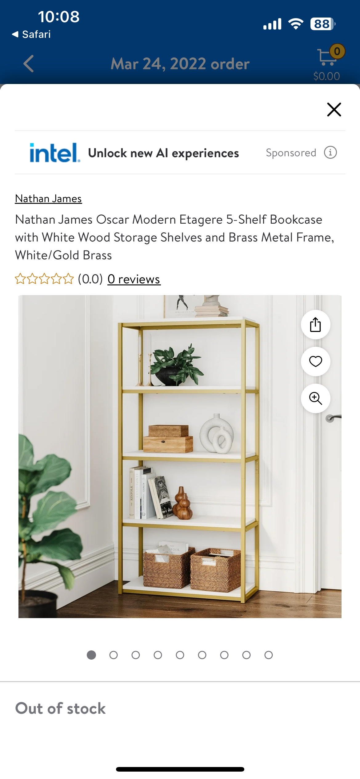 Nathan James Modern Etagere Bookcase