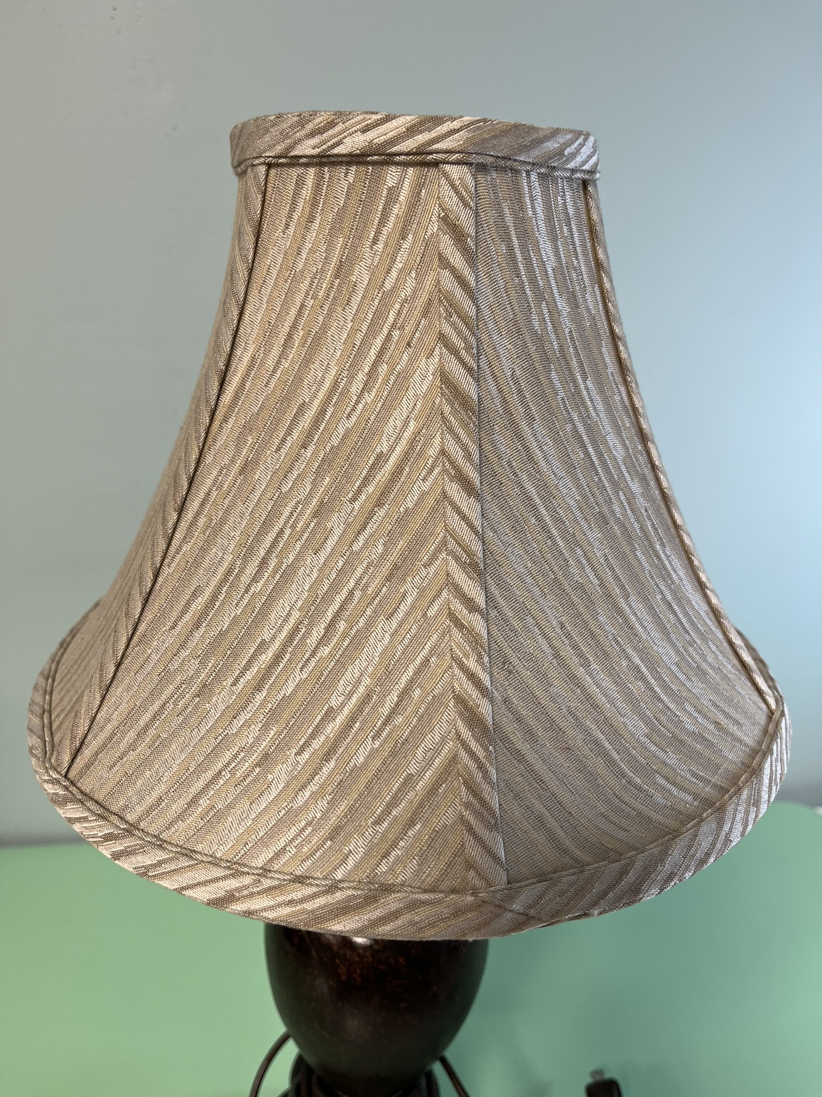 Chocolate Brown Lamp with Cream Lamp Shade - photo 3